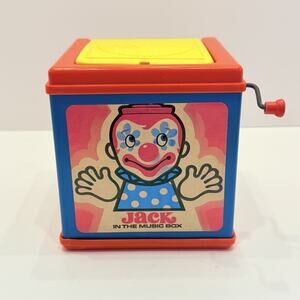 Mattel - Wind-Up Jack in the Music Box Toy 1976. Does Not Pop Open